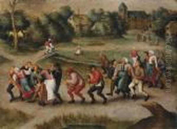 The Saint John's Dancers In Molenbeeck Oil Painting by Pieter The Younger Brueghel