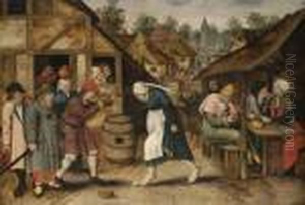 The Egg Dance Oil Painting by Pieter The Younger Brueghel