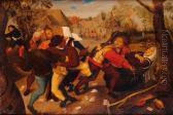 La Rixe Oil Painting by Pieter The Younger Brueghel