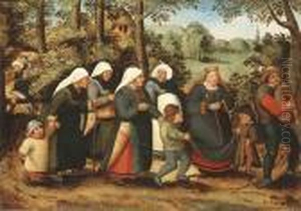 The Procession Of The Bride Oil Painting by Pieter The Younger Brueghel