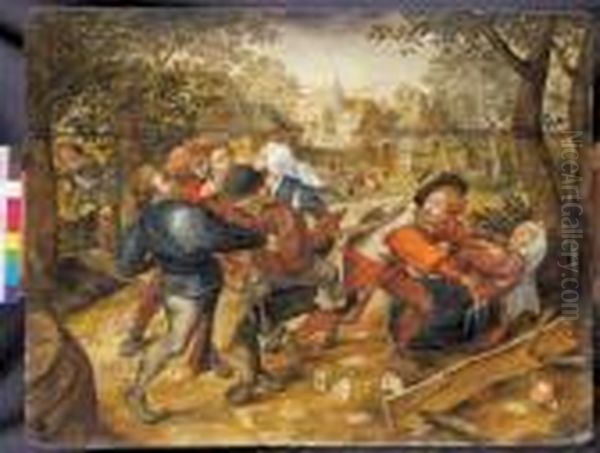 Rissa Tra Contadini Oil Painting by Pieter The Younger Brueghel