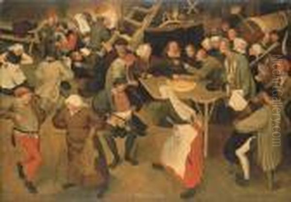 The Wedding Dance In The Barn Oil Painting by Pieter The Younger Brueghel