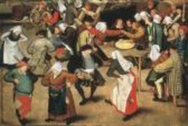 The Wedding Dance In The Barn Oil Painting by Pieter The Younger Brueghel