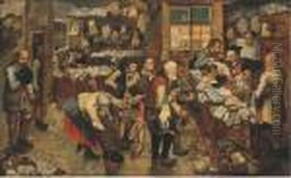 The Payment Of The Tithes Oil Painting by Pieter The Younger Brueghel