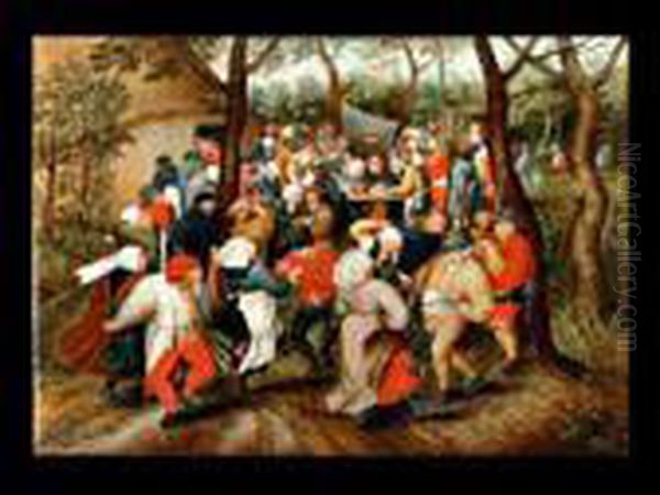 Der Hochzeitstanz Im Freien Oil Painting by Pieter The Younger Brueghel