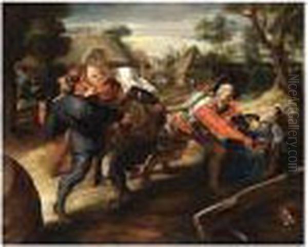 Peasants Fighting Oil Painting by Pieter The Younger Brueghel