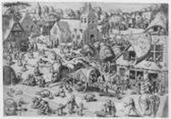 The Fair Of Hoboken (near Antwerp) (hollstein 208) Oil Painting by Pieter The Younger Brueghel