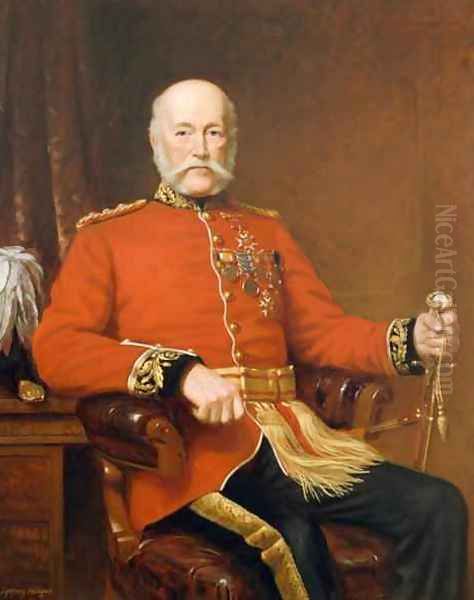 General Joseph Edwin Thackwell CB 1813-1900 Oil Painting by J. Sydney Willis Hodges