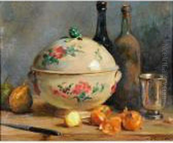 Nature Morte A La Soupiere Et Aux Oignons Oil Painting by Alphonse de Neuville