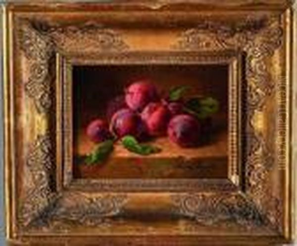 fruits Sur Un Entablement Oil Painting by Alphonse de Neuville