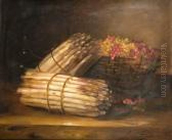 Asperges Et Groseilles Oil Painting by Alphonse de Neuville