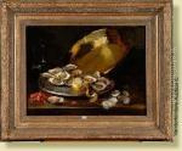 Nature Morte Aux Huitres Et Au Citron Oil Painting by Alphonse de Neuville