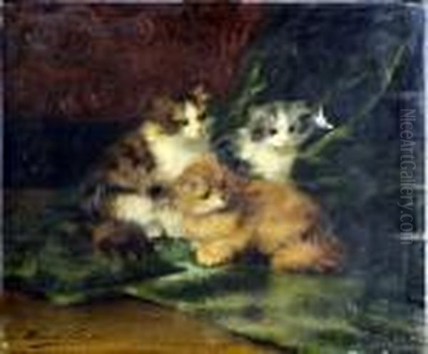 Les Chatons Oil Painting by Alphonse de Neuville