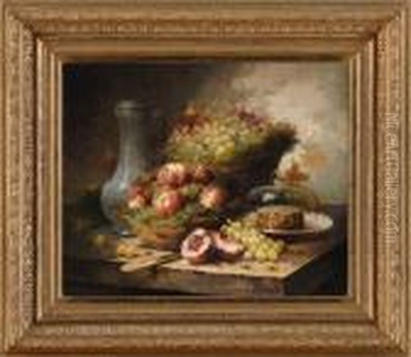 Fruchtestilleben. Oil Painting by Alphonse de Neuville