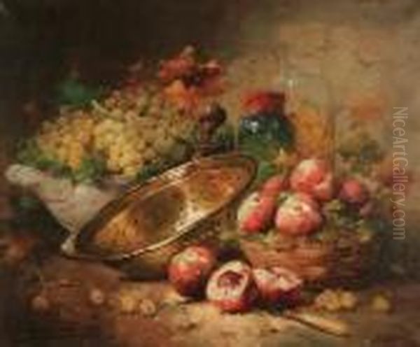 Still Life With Fruits Oil Painting by Alphonse de Neuville