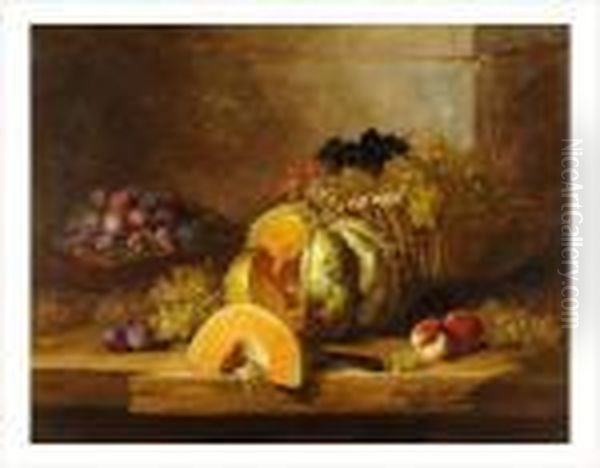 Nature Morte Aux Fruits D'automne Oil Painting by Alphonse de Neuville