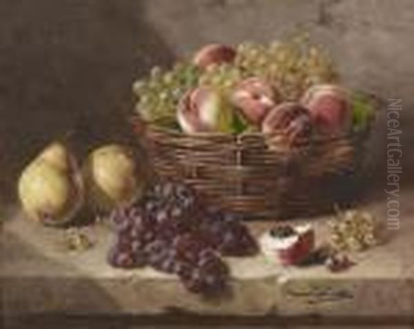 Fruchtestillleben. Oil Painting by Alphonse de Neuville