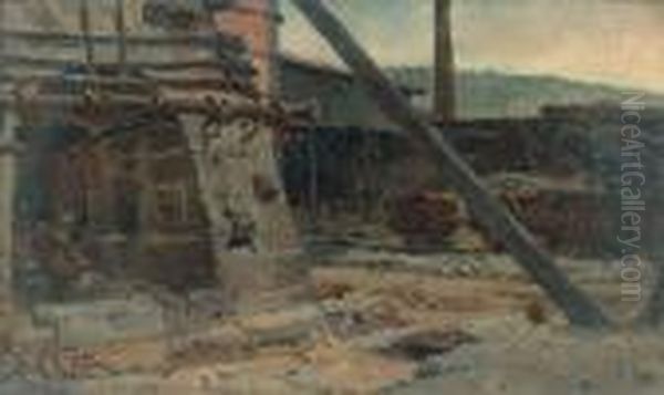 Un Coin De La Gare De Styring-wendel Oil Painting by Alphonse de Neuville