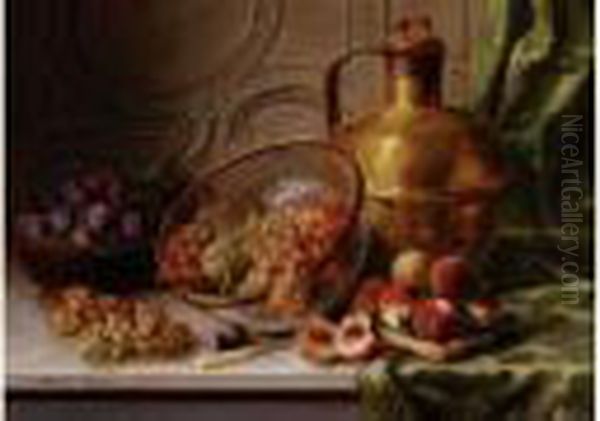 Nature Morte Aux Fruits Oil Painting by Alphonse de Neuville