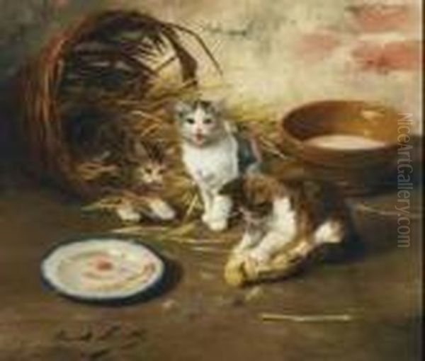 Instincts At Play Oil Painting by Alphonse de Neuville