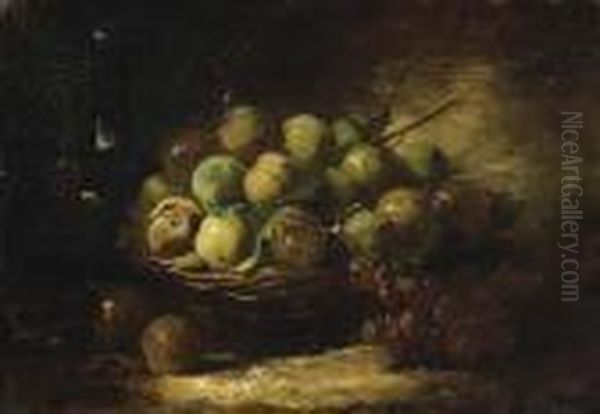 Nature Morte Aux Prunes Oil Painting by Alphonse de Neuville