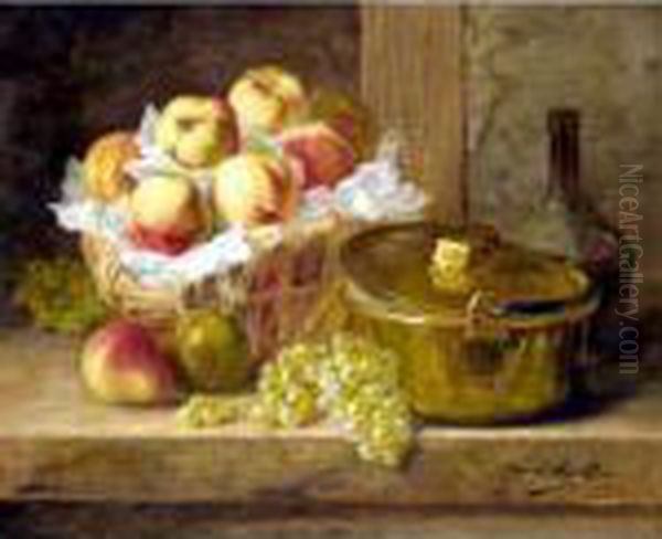 Still Life Of Fruit Oil Painting by Alphonse de Neuville