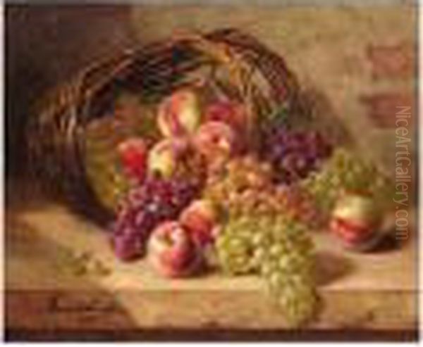 A Basket Of Fruit Oil Painting by Alphonse de Neuville