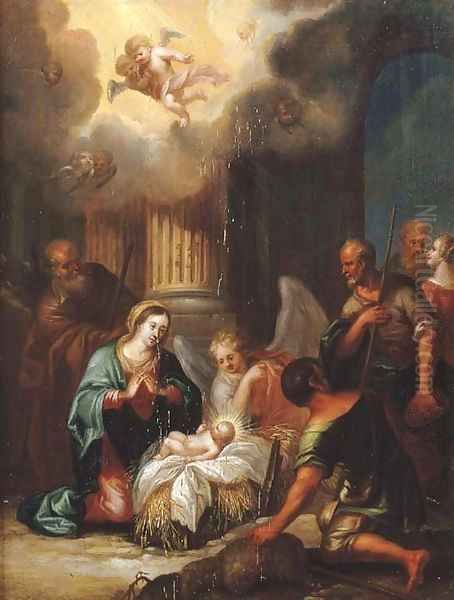 The Adoration of the shepherds Oil Painting by Joseph The Elder Heintz