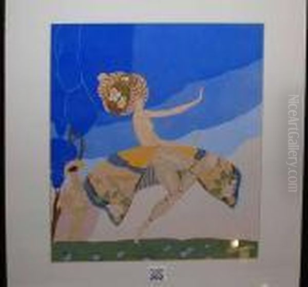 Dancinggirl With Minimal Clothing Oil Painting by Umberto Brunelleschi