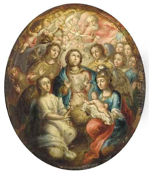 The Virgin and Angels adoring the Infant Christ Oil Painting by Joseph, The Younger Heintz