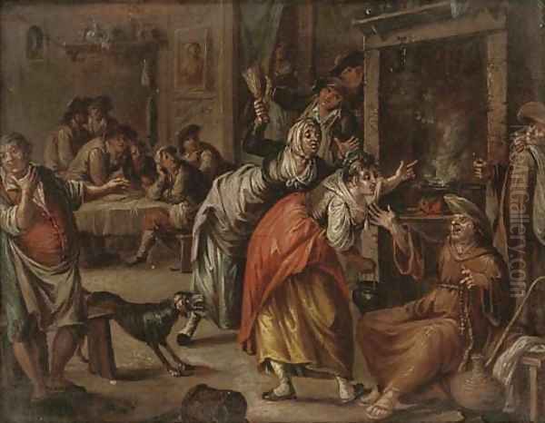 A monk drunk in a tavern Oil Painting by William Hogarth