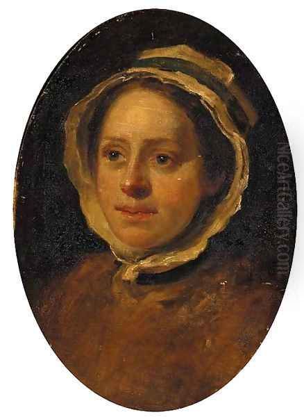 Portrait of a woman, head-and-shoulders, a study Oil Painting by William Hogarth