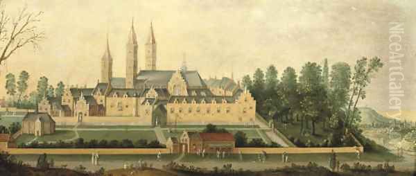 A view of Egmond Abbey 2 Oil Painting by Claes Jacobsz. van der Heck