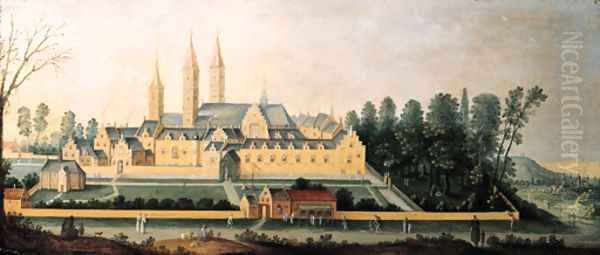 A view of Egmond abbey 3 Oil Painting by Claes Jacobsz. van der Heck