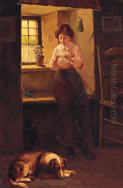 The Love Letter Oil Painting by David W. Haddon