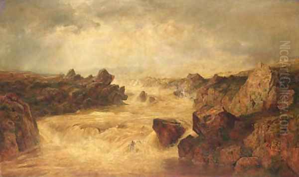 Mountain Flood, County Mayo, Ireland Oil Painting by Henry Albert Hartland