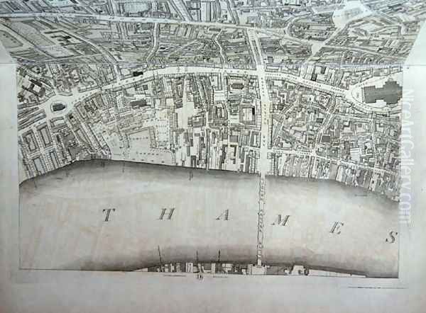 Plan of the City of London Oil Painting by Richard Horwood