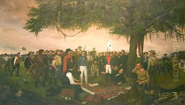 Surrender At Santa Anna Oil Painting by William Henry Huddle