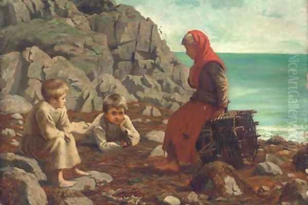 Waiting on the shore Oil Painting by James Clark Hook