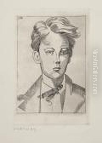 Portrait Of Arthur Rimbaud Oil Painting by John Buckland-Wright