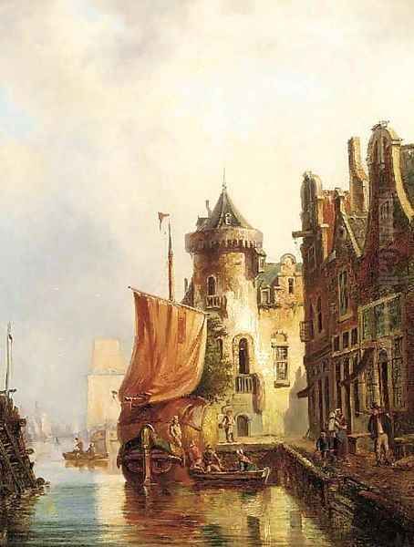 Dutch port Oil Painting by Julius Huth