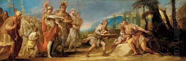 A mission from Rome offering a baton to Cincinnatus Oil Painting by Noel Halle