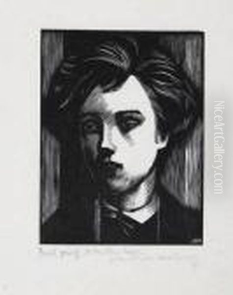 Portrait Of Rimbaud Oil Painting by John Buckland-Wright