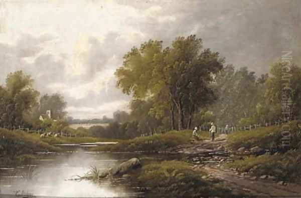 A riverside rest Oil Painting by Etty Horton