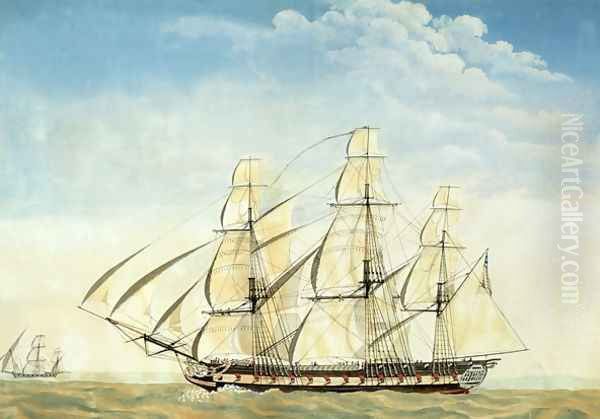 The frigate USS Essex Oil Painting by Joseph Howard