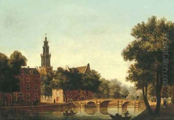 The Westerkerk, Amsterdam, seen from the Keizersgracht Oil Painting by Jan Van Der Heyden