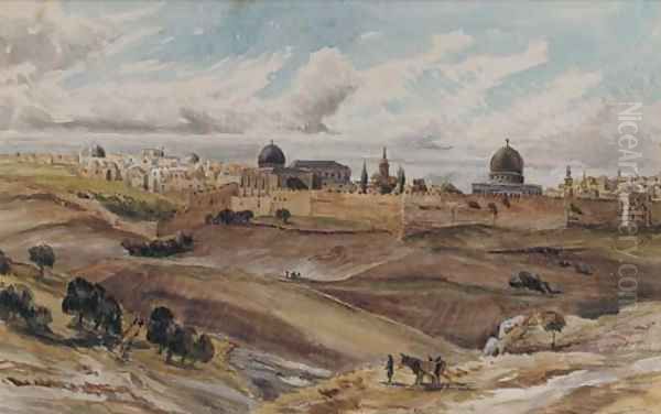 Jerusalem from the Mount of Olives Oil Painting by Charles Gilbert Heathcote