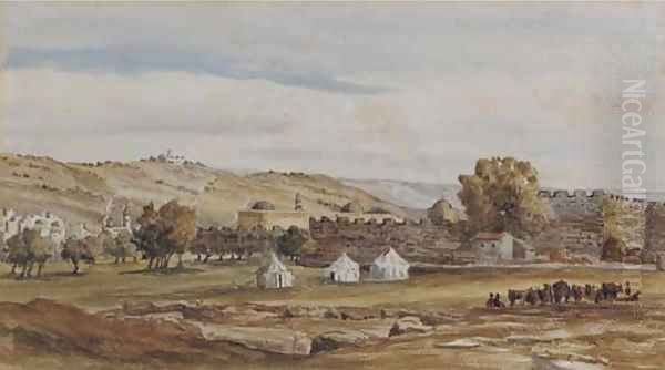 Jerusalem from the north west Oil Painting by Charles Gilbert Heathcote