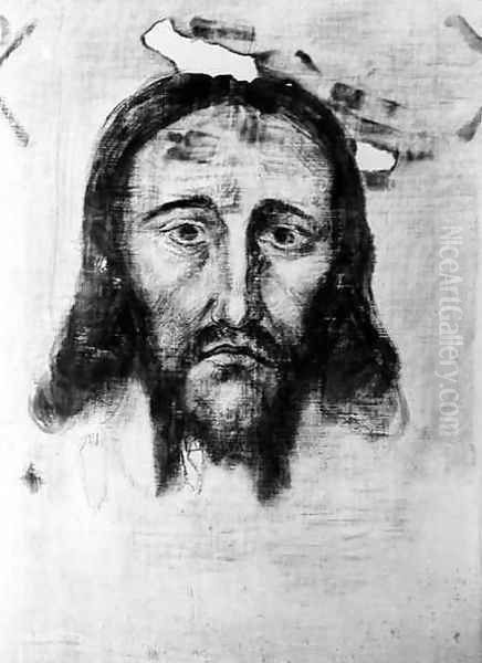 Head of Christ Oil Painting by Heaphy