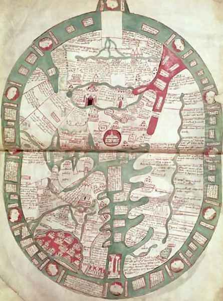 Map of the World with Jerusalem as the Centre Oil Painting by Ranulf Higden